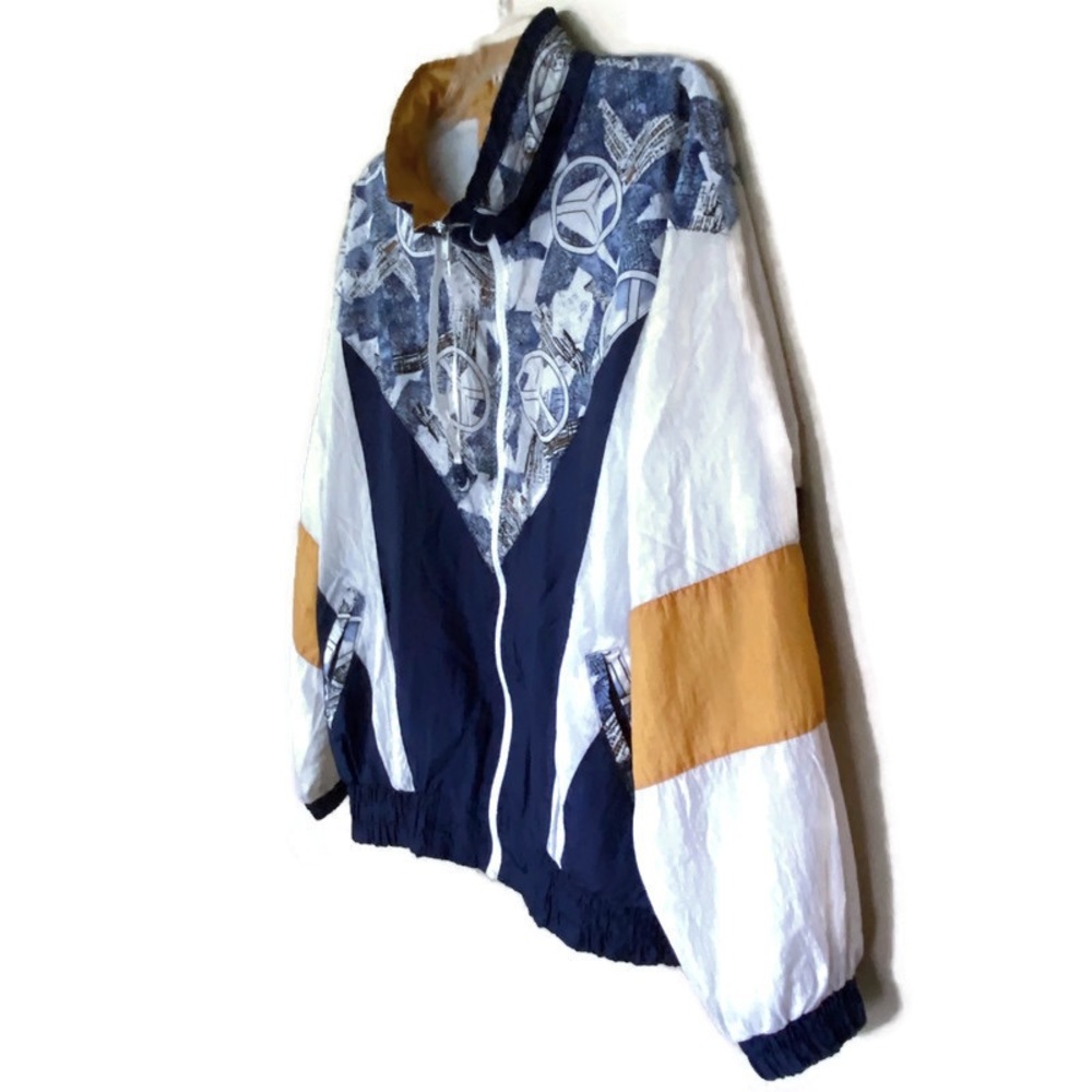 Vtg Climate Zone Peace Sign Colorblock Windbreaker Jacket Plus Size 18W Vintage - Picture 5 of 14